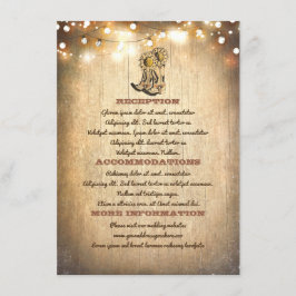 Cowboy Boots Country Wedelinformationen Begleitkarte