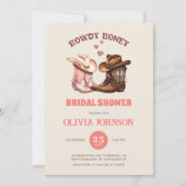 Cowboy Boots & Cow Print Western Brautparty Einladung (Vorderseite)