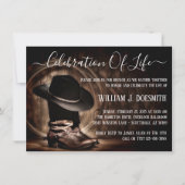 Cowboy Boots Cowboy-Hat-Beerdigungsdienst Einladung (Vorderseite)