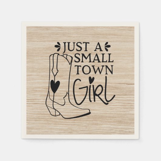 Cowboy Boots Cowgirl Country Western Wood Serviette (Vorderseite)