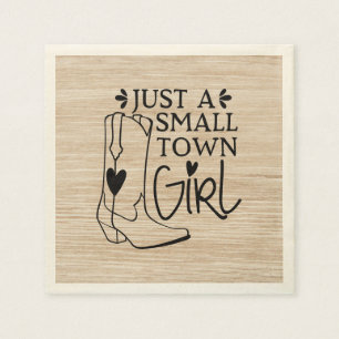 Cowboy Boots Cowgirl Country Western Wood Serviette