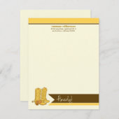 Cowboy Boots Custom Flat Mitteilungskarten (gelb) (Vorne/Hinten)