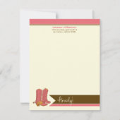 Cowboy Boots Custom Flat Mitteilungskarten (pink) (Vorderseite)