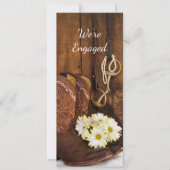 Cowboy Boots Daisies Horse Bit Engagement Party Einladung (Vorderseite)