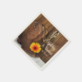 Cowboy Boots, Daisy und Horse Bit Western Hochzeit Serviette (Ecke)