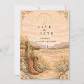 Cowboy Boots Desert Wedding Save The Date (Vorderseite)