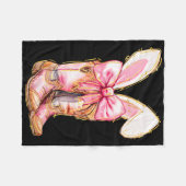 Cowboy Boots Easter Bunny Howdy Coquette Fleecedecke (Vorderseite (Horizontal))