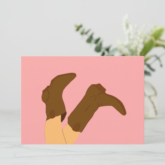 Cowboy Boots Einladung (Stehend Vorderseite)