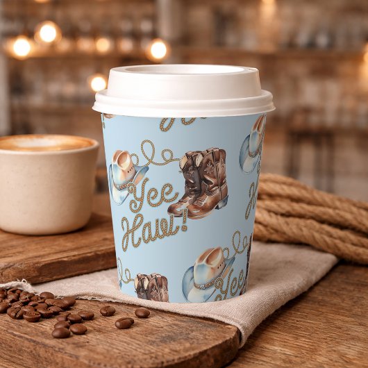 Cowboy Boots First Rodeo Birthday Pappbecher