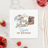 Cowboy Boots First Rodeo Birthday Party Napkins Serviette (Beispiel)