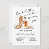 Cowboy Boots Flaschen Babydusche Einladung (Vorderseite)