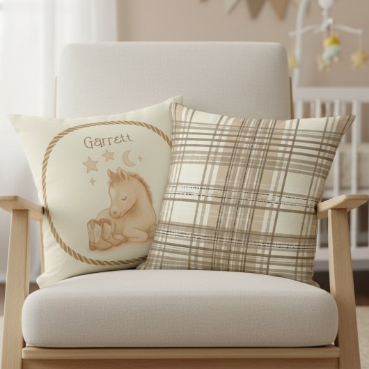 Cowboy Boots & Foal Nursery Pillow Kissen