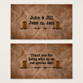 Cowboy Boots Gastgeschenk Hochzeit Hang Tag (Vorne & Hinten)