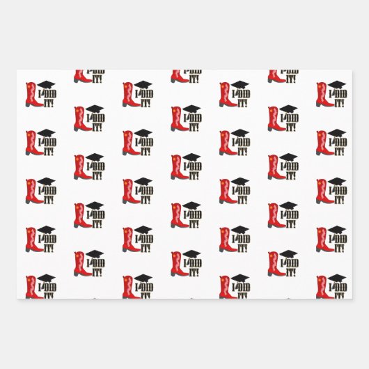 Cowboy Boots Grad Cap und Diploma Abschluss Geschenkpapier Set (Vorderseite 3)