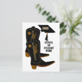  Cowboy Boots Graduation Postkarte (Stehend Vorderseite)