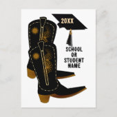  Cowboy Boots Graduation Postkarte (Vorderseite)