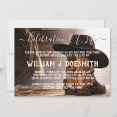 Cowboy Boots Hat Funeral Memorial Service Einladung (Vorderseite)