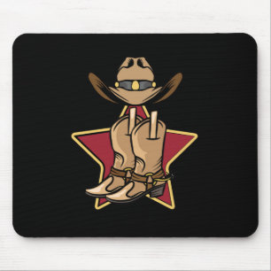 Cowboy Boots Hat Line Tanz Country Music Geschenk Mousepad