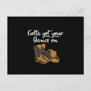 Cowboy Boots Hat Line Tanz Music Country Geschenk Postkarte