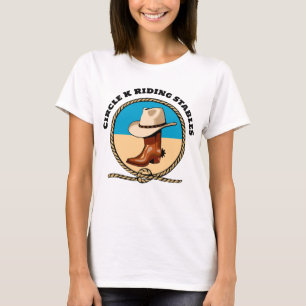 Cowboy Boots Hat Rope Circle K Reitställe T-Shirt