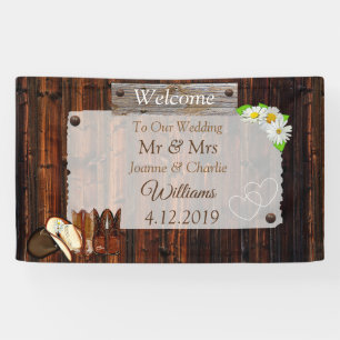 Cowboy Boots, Hats und Daisies Wedding Banner