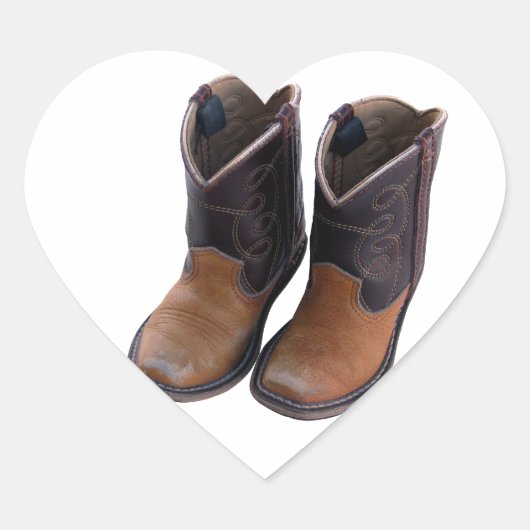 Cowboy Boots Herz-Aufkleber (Vorderseite)