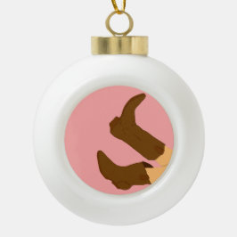 Cowboy Boots Keramik Kugel-Ornament