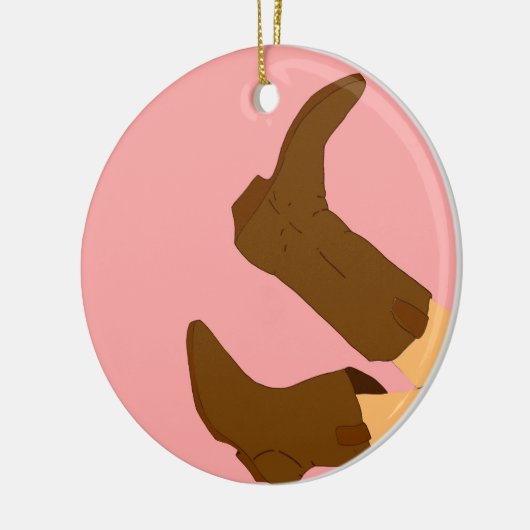 Cowboy Boots Keramik Ornament (Links)