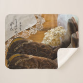 Cowboy Boots Lace Country Barn Wedding Keepake Sherpadecke (Vorderseite (Horizontal))