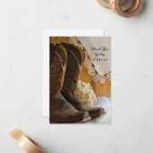 Cowboy Boots Lace Western Hochzeit Danke Notizen (Vorderseite/Rückseite Beispiel)