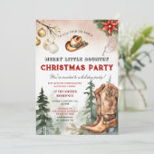 Cowboy Boots Merry Little Country Christmas Party Einladung (Stehend Vorderseite)