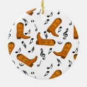 Cowboy Boots Musiknoten Keramik Ornament (Hinten)