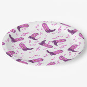 Cowboy Boots Musiknoten Pappteller (Schrägansicht)