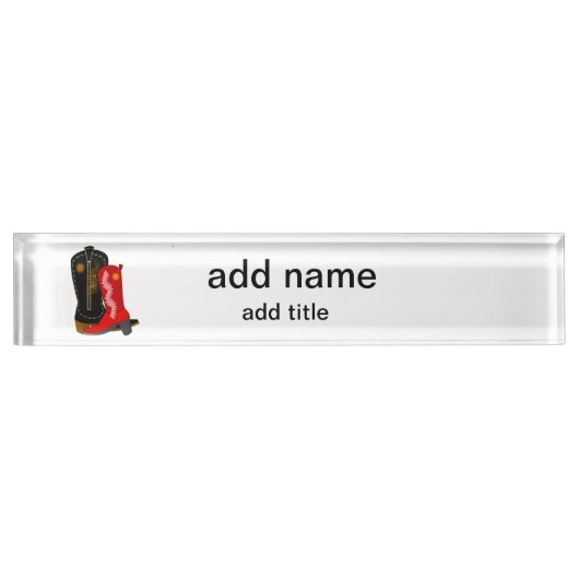 Cowboy Boots Namensplakette (Vorderseite)