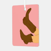 Cowboy Boots Ornament Aus Metall (Vorderseite links)