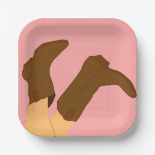 Cowboy Boots Pappteller