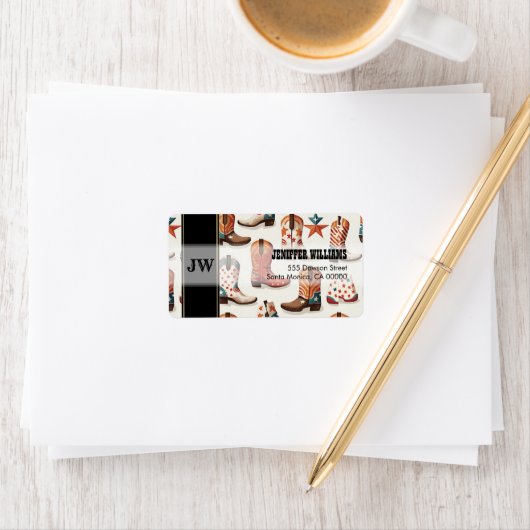 Cowboy boots pattern adressaufkleber (Insitu)