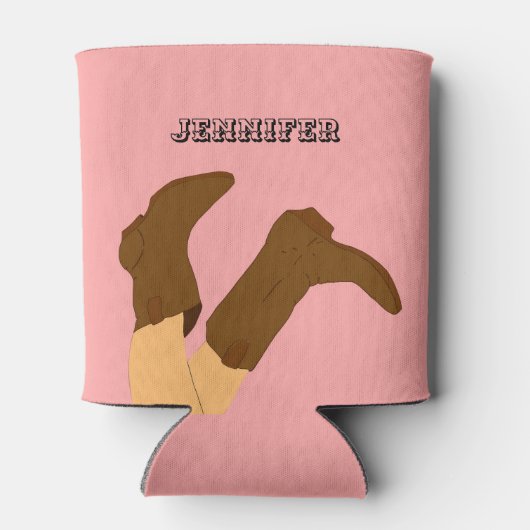 Cowboy Boots Personalisiert Dosenkühler (Rückseite)