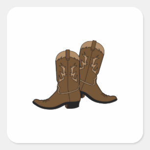 Cowboy Boots Quadratischer Aufkleber