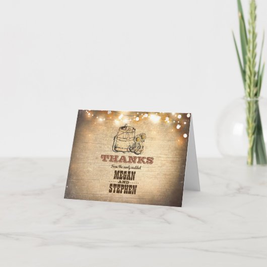 Cowboy Boots Rustic Country Wedding Danke (Vorderseite)