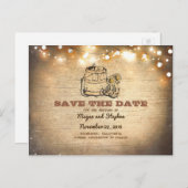 Cowboy Boots Rustikales Land Save the Date Ankündigungspostkarte (Vorne/Hinten)
