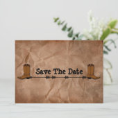 Cowboy Boots Save the Date (Stehend Vorderseite)
