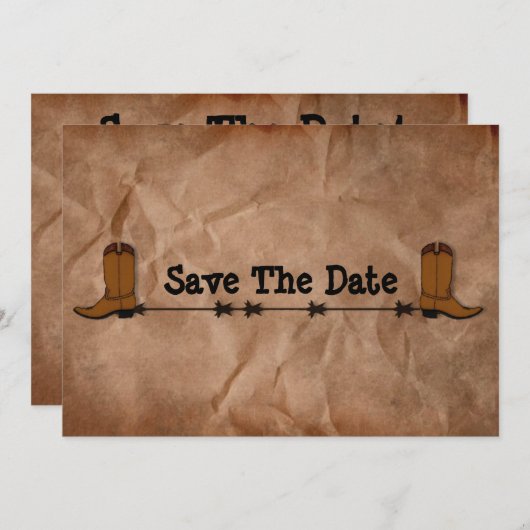 Cowboy Boots Save the Date (Vorne/Hinten)