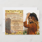 Cowboy Boots Sonnenblume Bridal Dusche Einladung (Vorderseite)