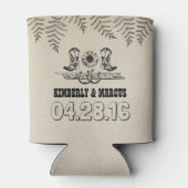 Cowboy Boots Sonnenblumen und Hufeisen Rustikal Dosenkühler (Rückseite)