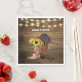 Cowboy Boots Sonnenblumen Western Gastgeschenk Hoc Serviette (Beispiel)