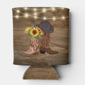 Cowboy Boots Sonnenblumen Western Hochzeit Dosenkühler (Rückseite)