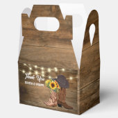 Cowboy Boots Sonnenblumen Western Hochzeit Geschenkschachtel (Geöffnet)