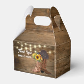 Cowboy Boots Sonnenblumen Western Hochzeit Geschenkschachtel (Vorderseite)