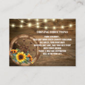 Cowboy Boots Sonnenblumen Western Hochzeitsrichtun Begleitkarte (Rückseite)